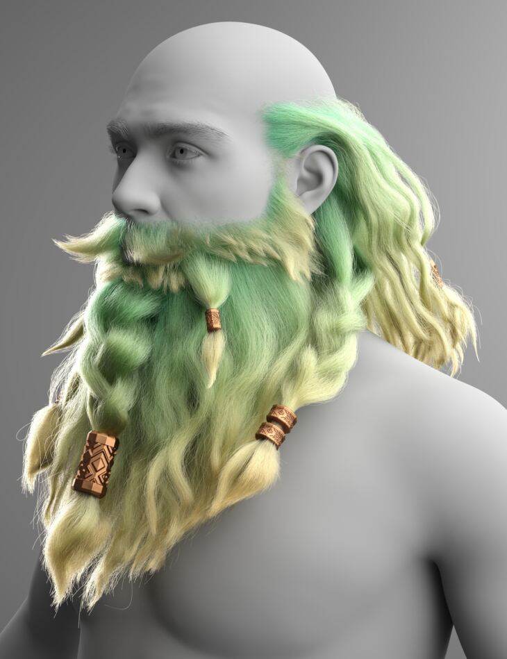 Dwarf Braided Hair and Beard for Genesis 9aca01869aa997903