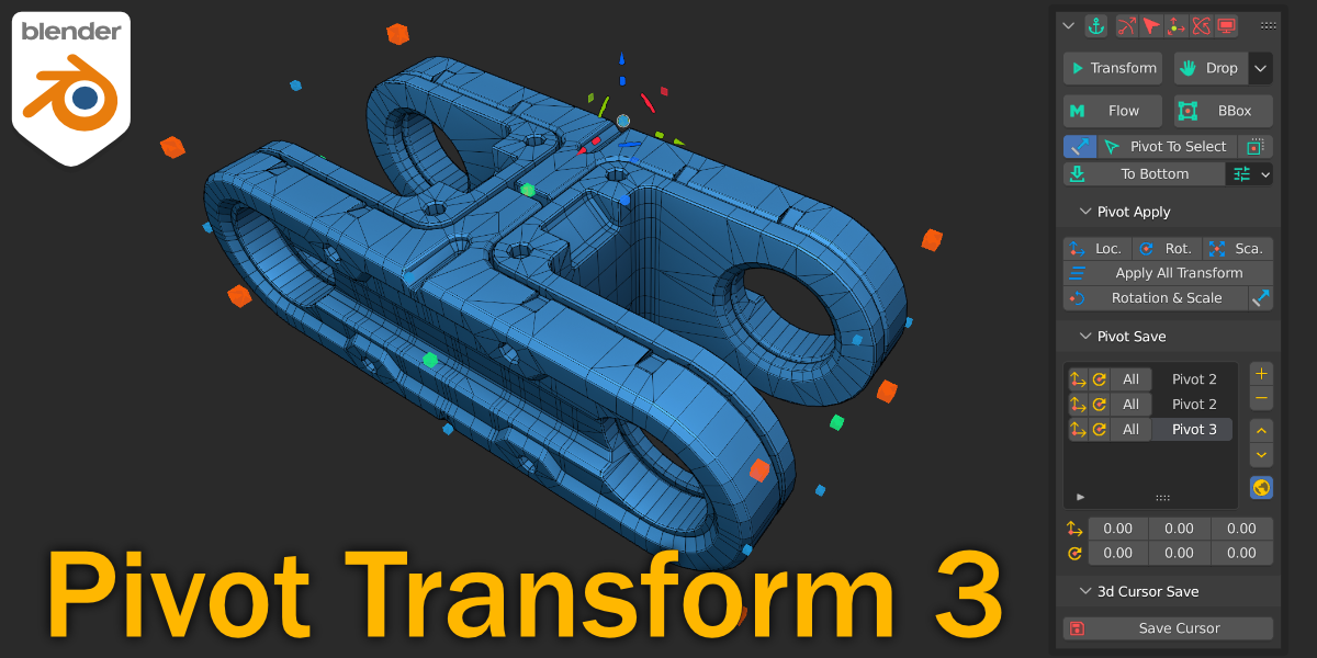 Pivot Transform 3 + Gizmo 3D Cursor for Blender v3.3.0