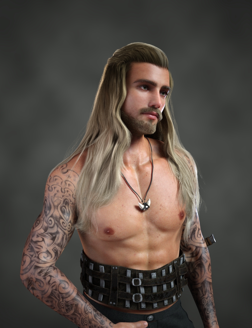 Antonio dForce Long Hair and Beard for Genesis 8 and 8.1 Male and Genesis 9*