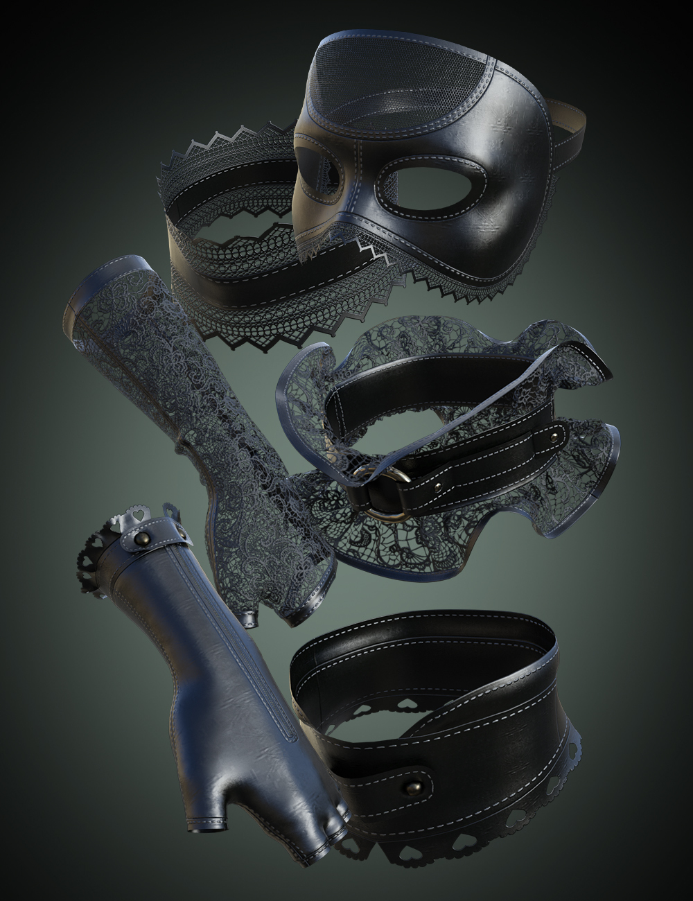 B.E.T.T.Y. Lace and Leather Accessory Pack for Genesis 9