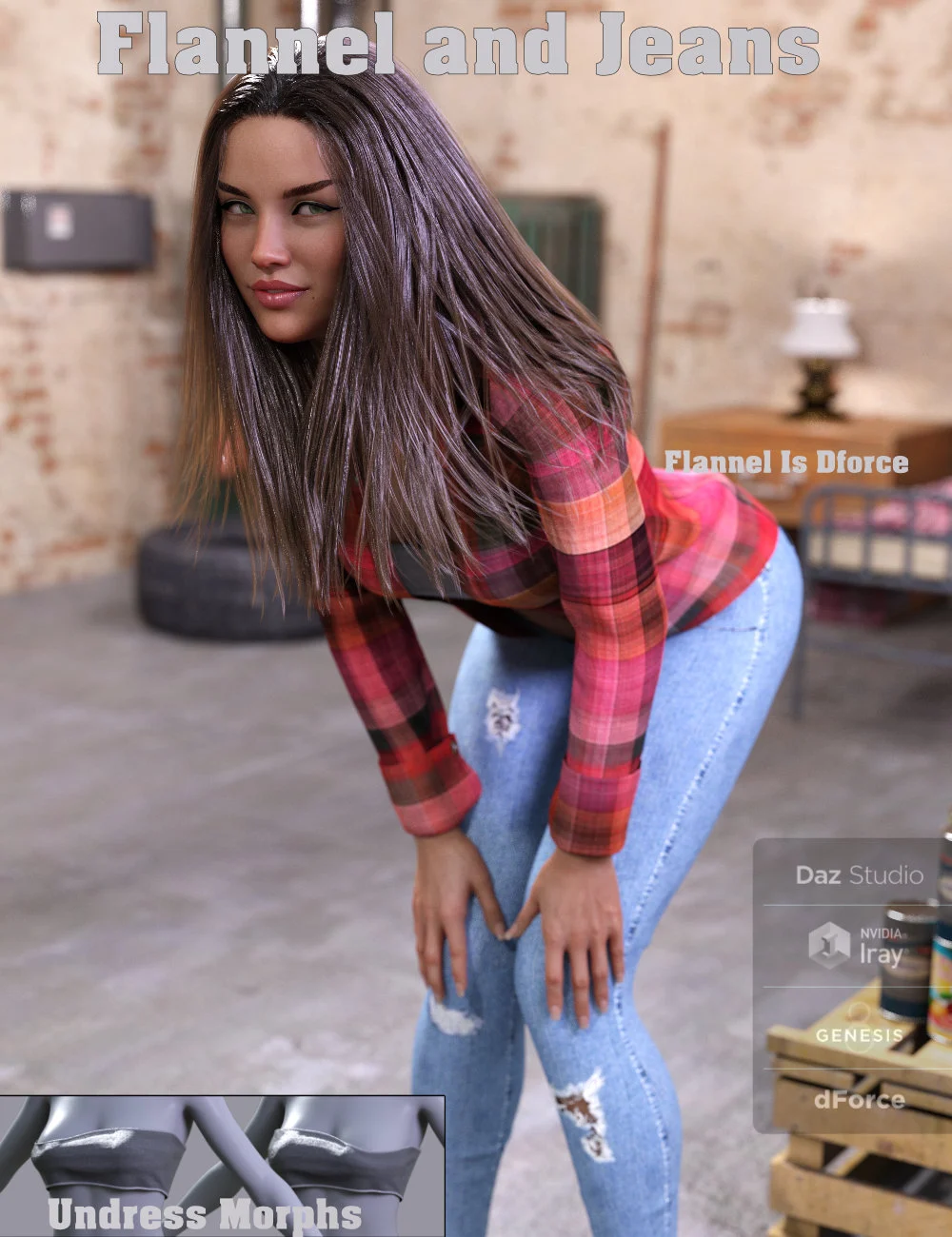 FGF Flannel And Jeans Outfit For Genesis 8 Female(s) [Request]