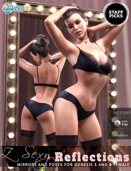 Z Sexy Reflections Mirrors and Poses for Genesis 3 and 8 Female (Repost)