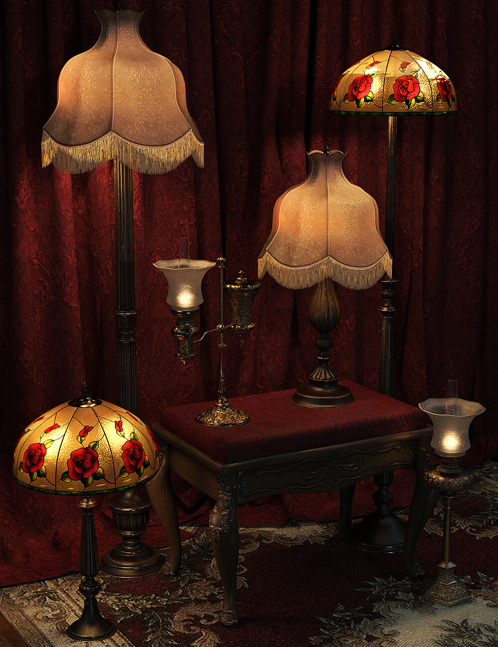Vintage Lamps Iray