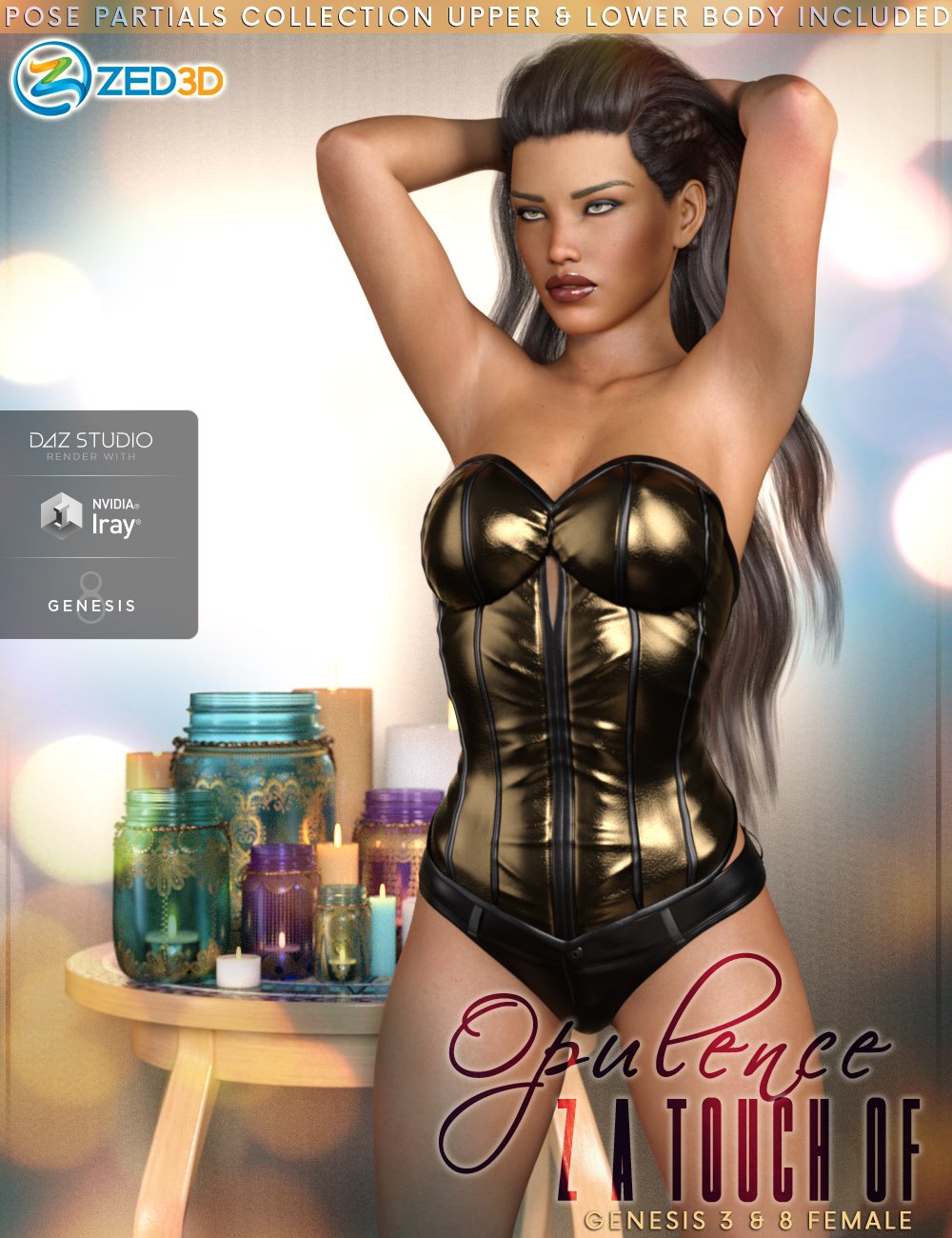 Z Touch Of Opulence – Poses And Partials For Genesis 3 And 8 Female